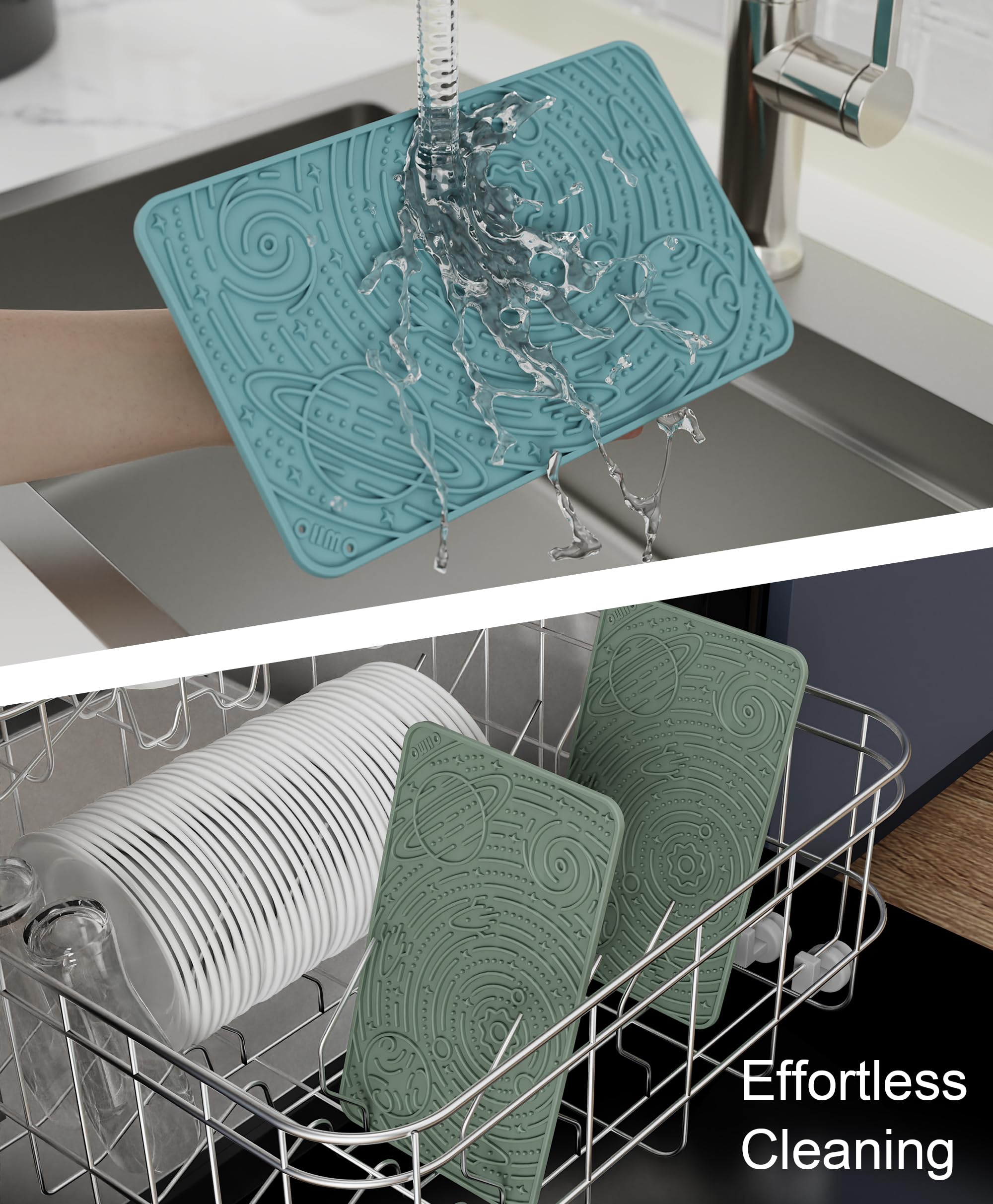 OHMO lick mat easy-clean design for quick dishwasher-safe cleanup after use