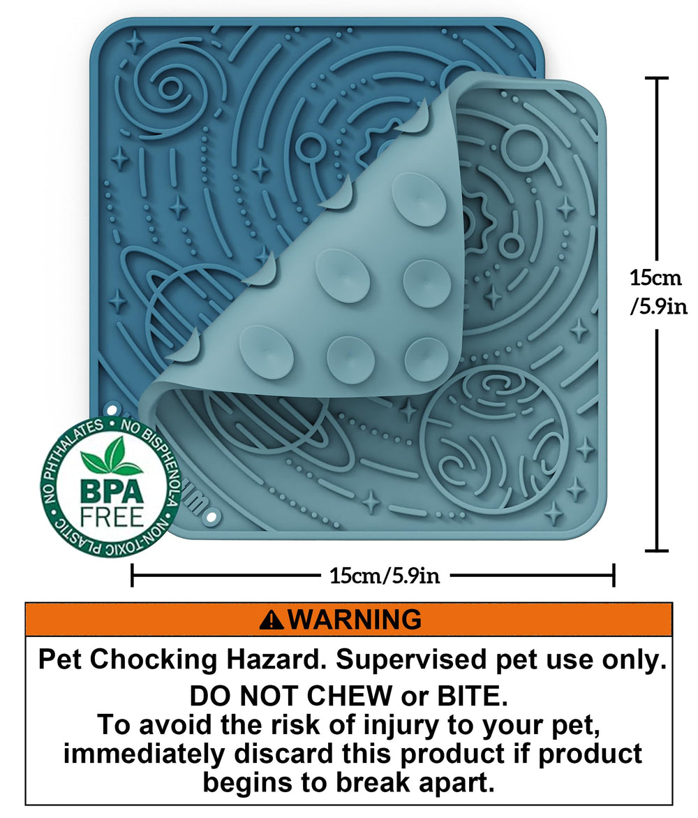 OHMO Lick Mat space-star design close-up for engaging textures during treats