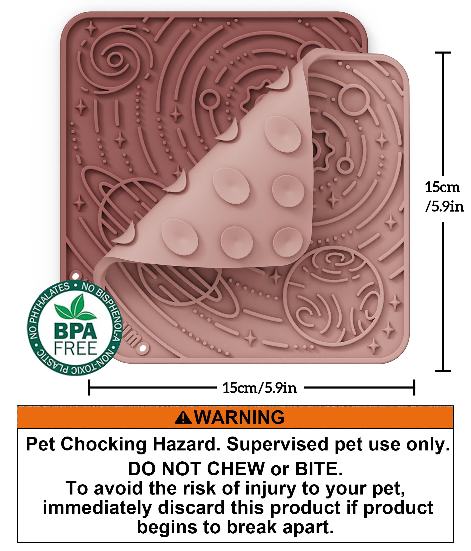 OHMO Lick Mat suction cups secure on smooth surfaces for stability.