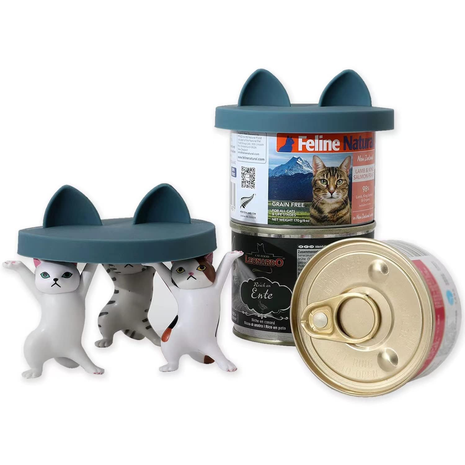 OHMO pet food storage lids shown in a kitchen drawer