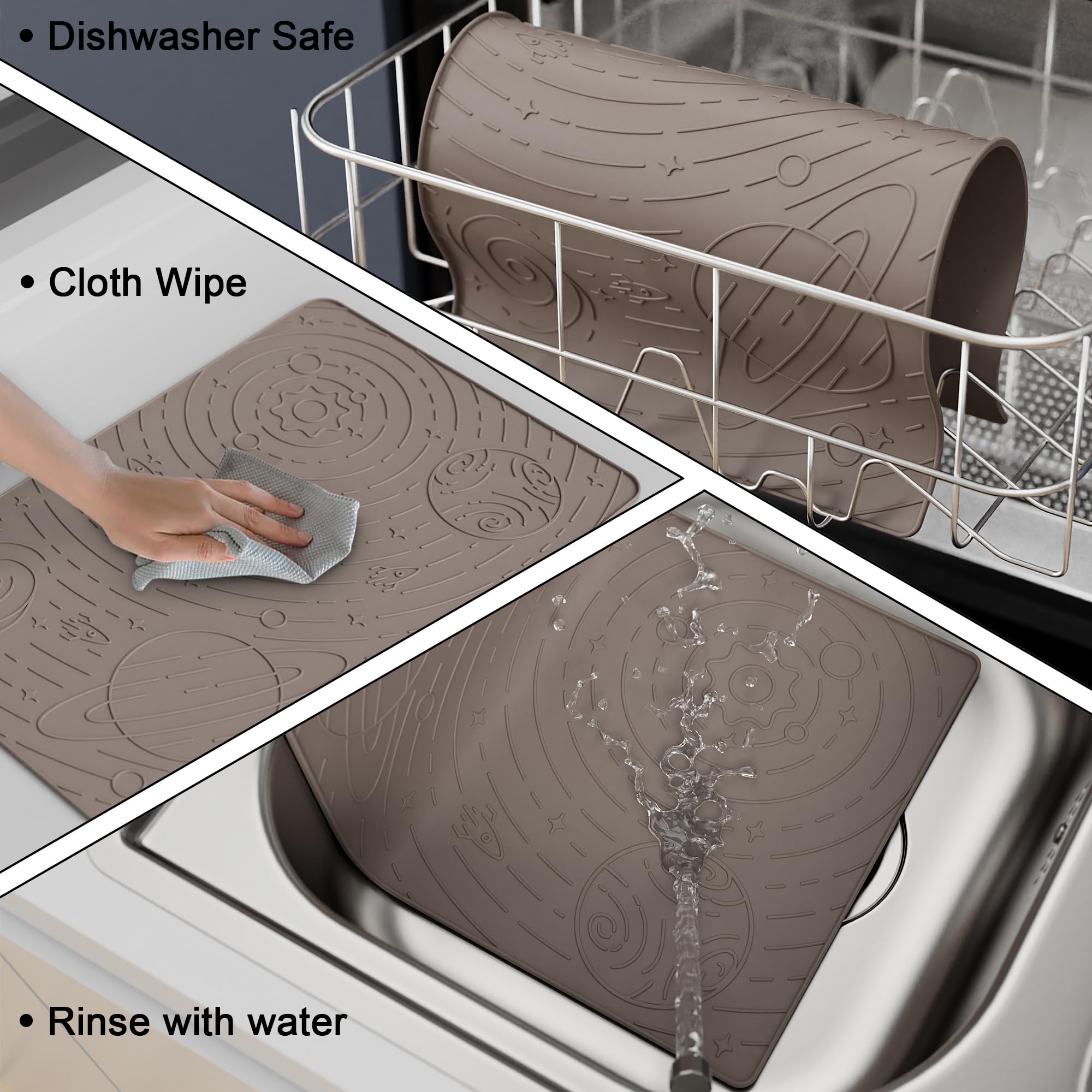 OHMO raised edges prevent spills and keep floors dry.
