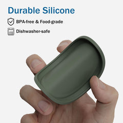 OHMO silicone can lid demonstrates dishwasher-safe cleaning for repeated use.