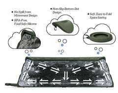OHMO spill-proof collapsible dog bowl expanded for water on road trips