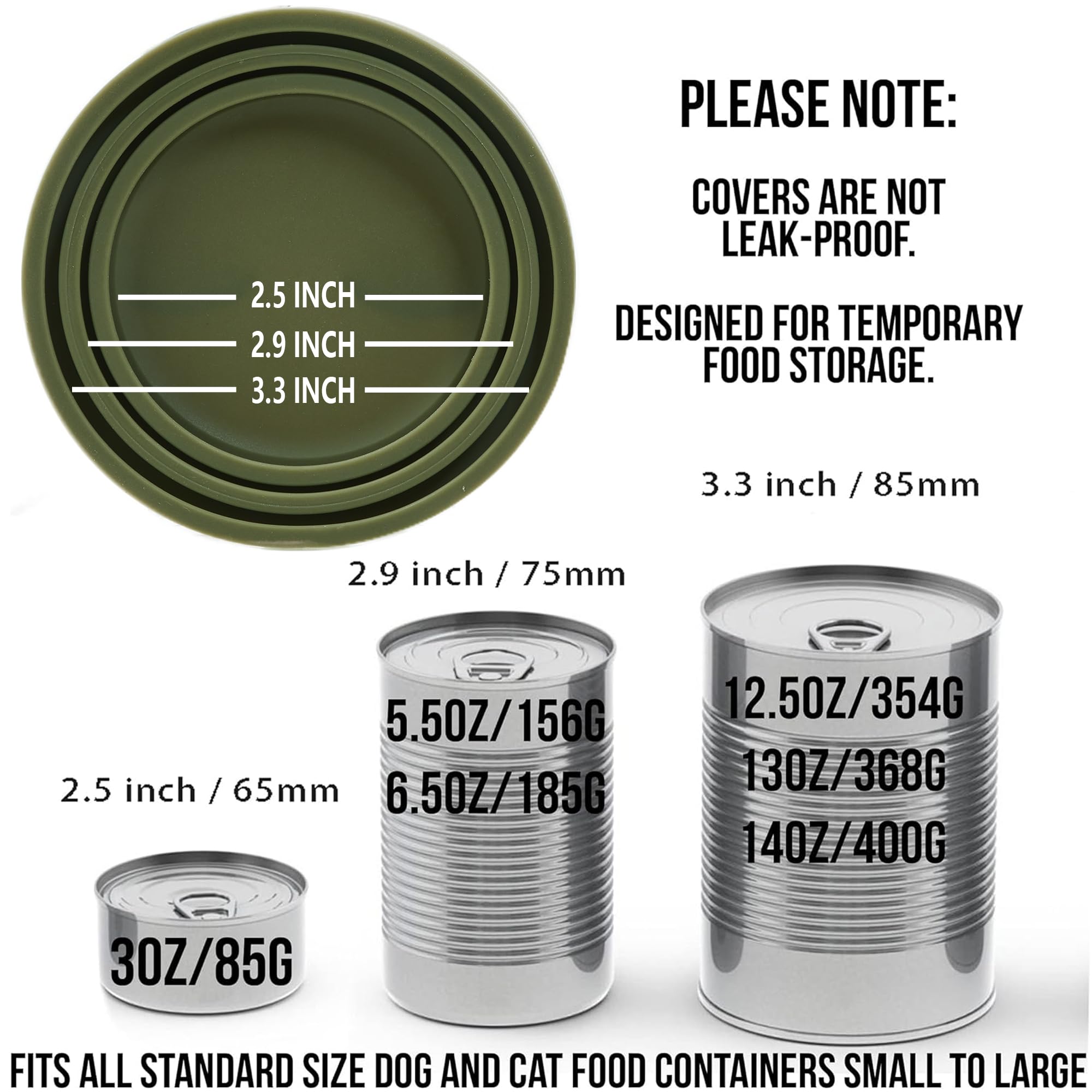 OHMO universal-fit silicone can lids on pet cans showing versatile coverage