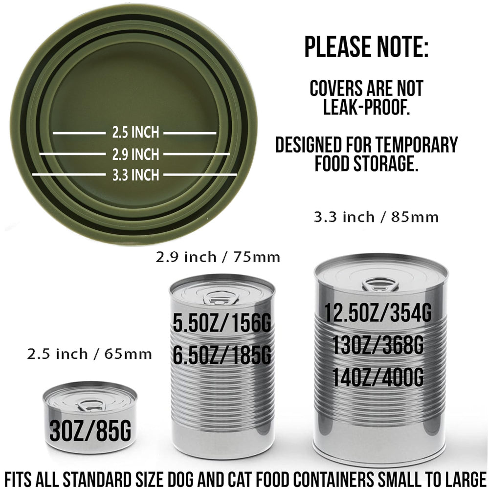 OHMO universal-fit silicone can lids on pet cans showing versatile coverage
