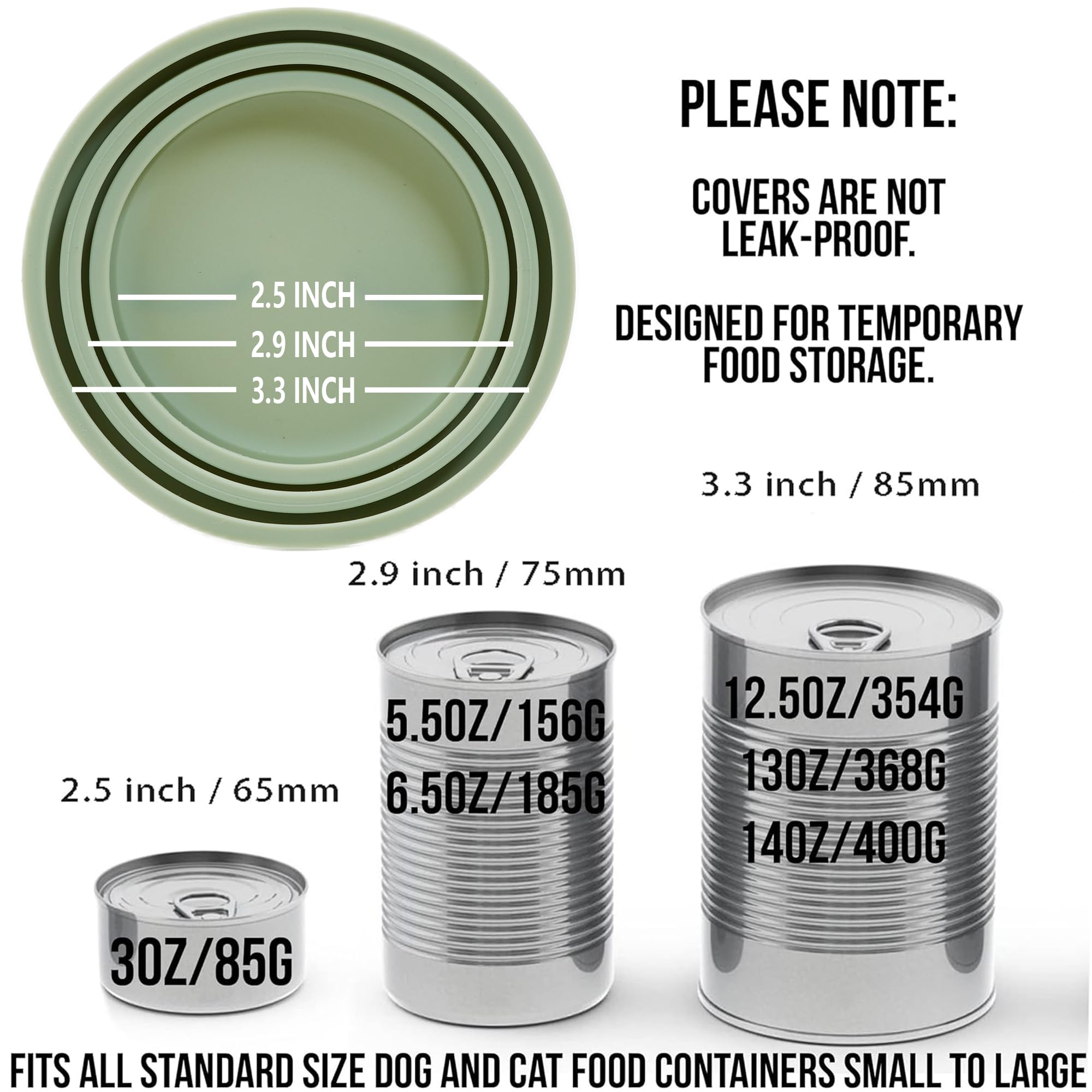 OHMO universal silicone can lids show fit across 2.5 to 14 oz cans for versatile storage