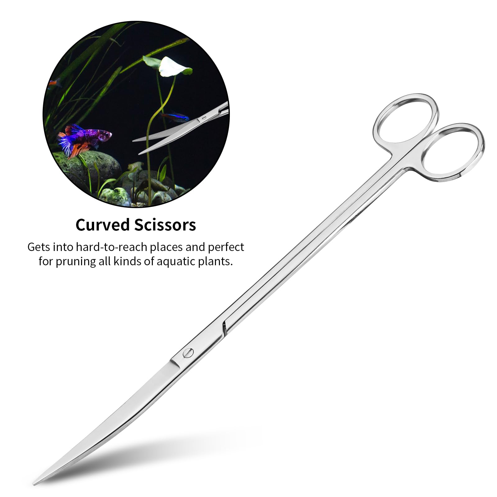 Ohtomber Aquascape straight tweezers for controlled plant placement.