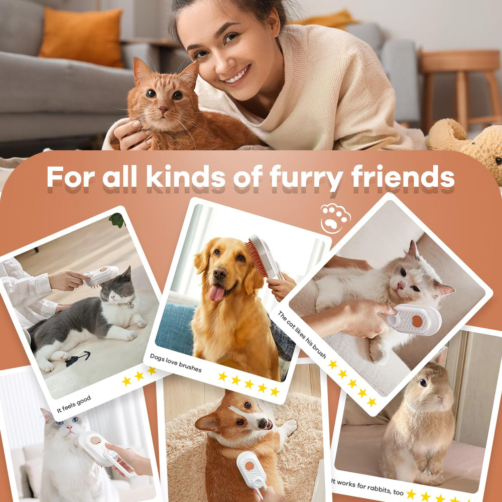 OHYAPI cat steam brush anti-static massage helps calm pets during sessions.