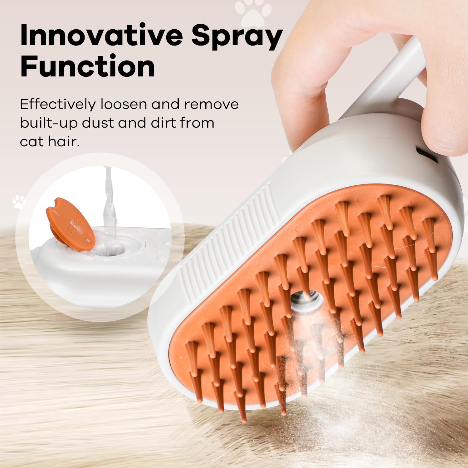 OHYAPI Cat Steam Brush anti-static feature reducing static fur