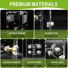 Oialonne acrylic habitat uses premium clear material for durability.