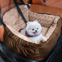Oiilores dog car seat front view with secure straps for safe travel.