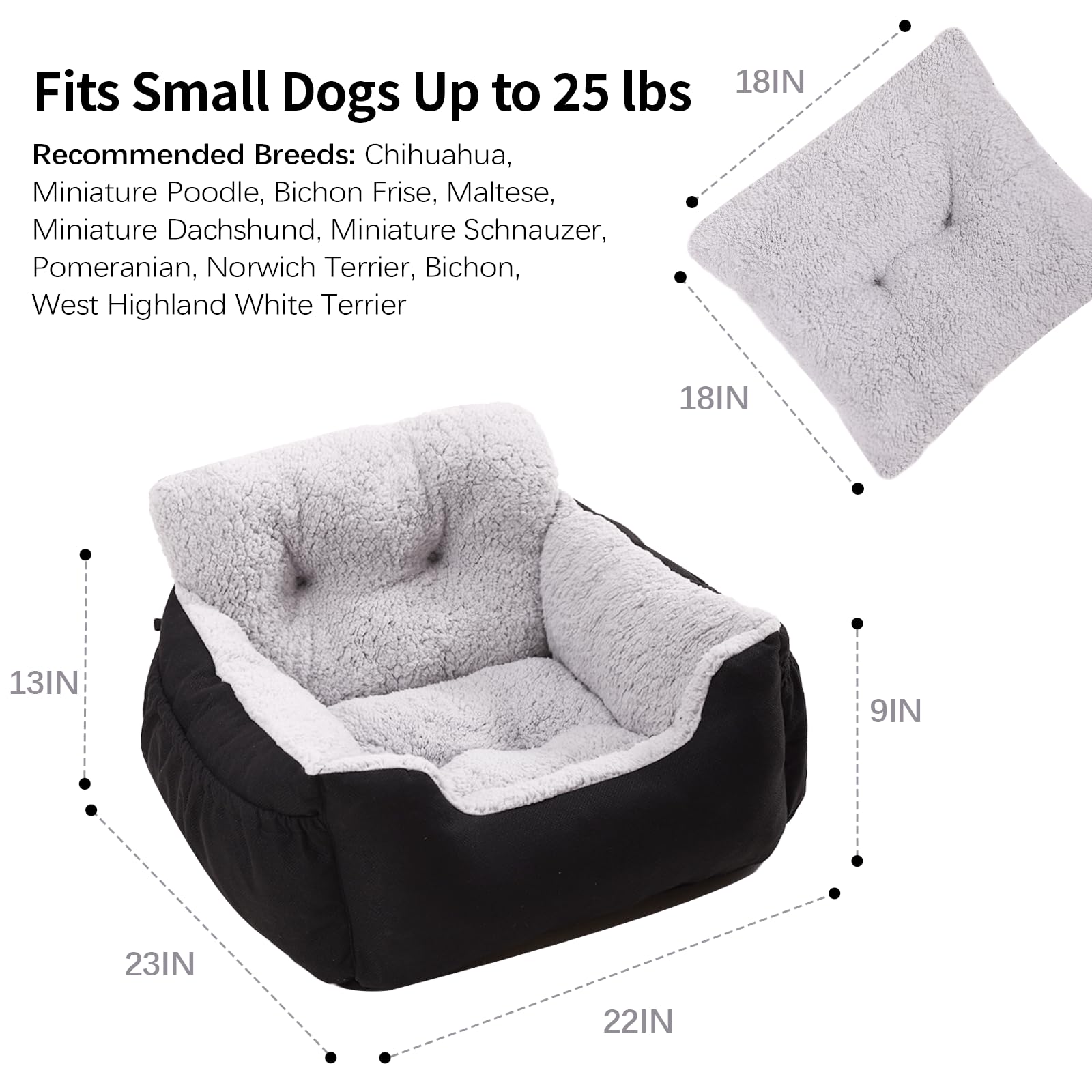 Oiilores compact size fits small dogs up to 25 lbs for versatile use.