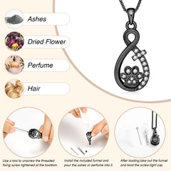 Oinsi Infinity Love urn necklace featuring adjustable chain for comfortable wear.