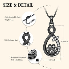 Oinsi Infinity Love pendant close-up showing stainless steel finish and durability.