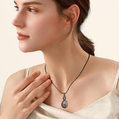 Oinsi Infinity Love pendant with secure screw-top opening for keepsakes.