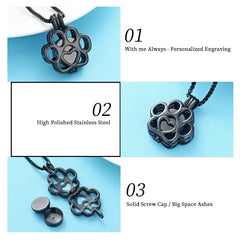 Oinsi paw-shaped pendant with adjustable chain daily memorial wear