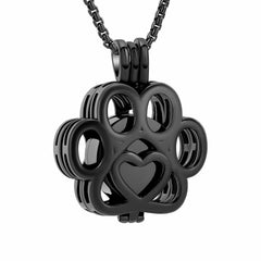Oinsi pet cremation jewelry full black front view memorial pendant for ashes