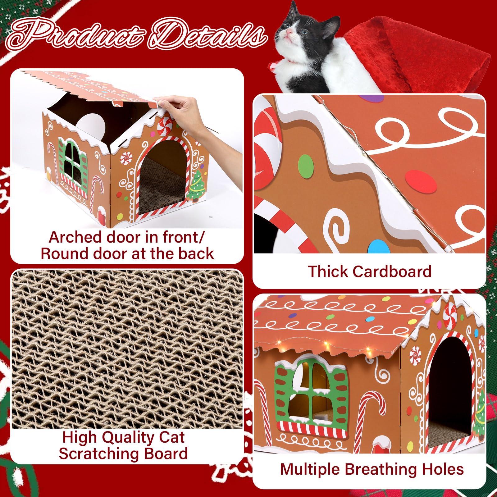 Oitnlaughter cat scratching board supports natural scratching and rest