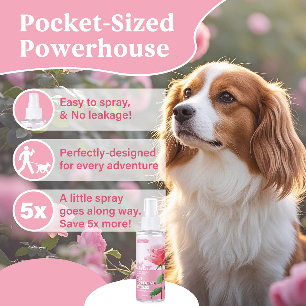 Oivolii pet cologne enhances coat gloss and softness after spraying.