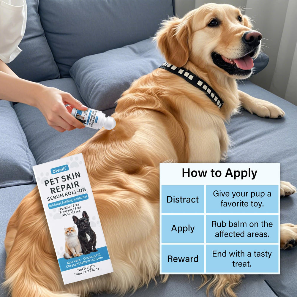 Oivolii puppies-friendly roll-on use image showing gentle application