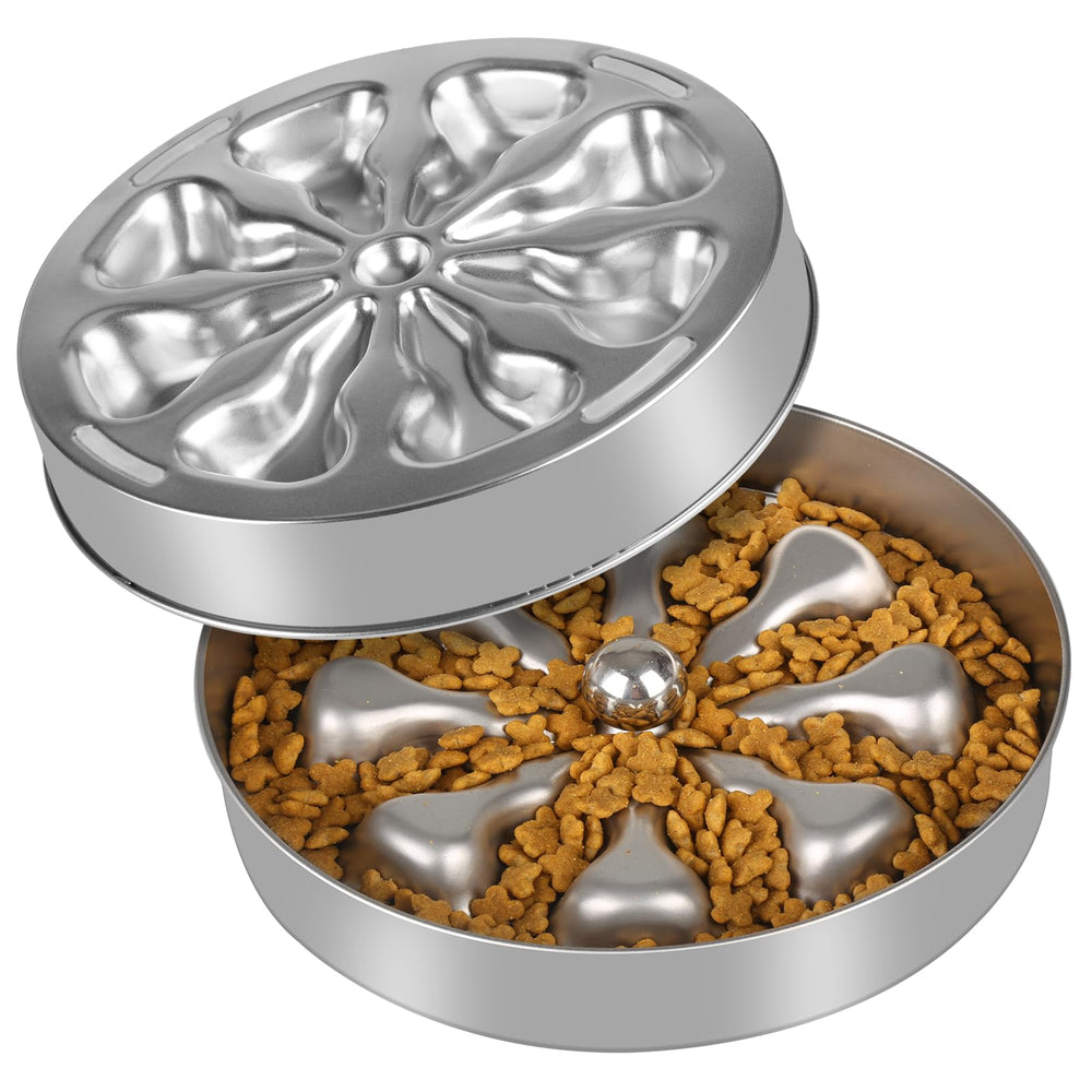 Oiwliur slow-feeder bowl front view, non-slip base for stable meals.
