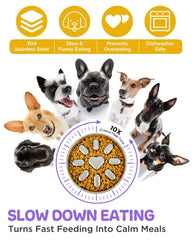 Oiwliur slow feeder with non-slip base keeps bowls steady.