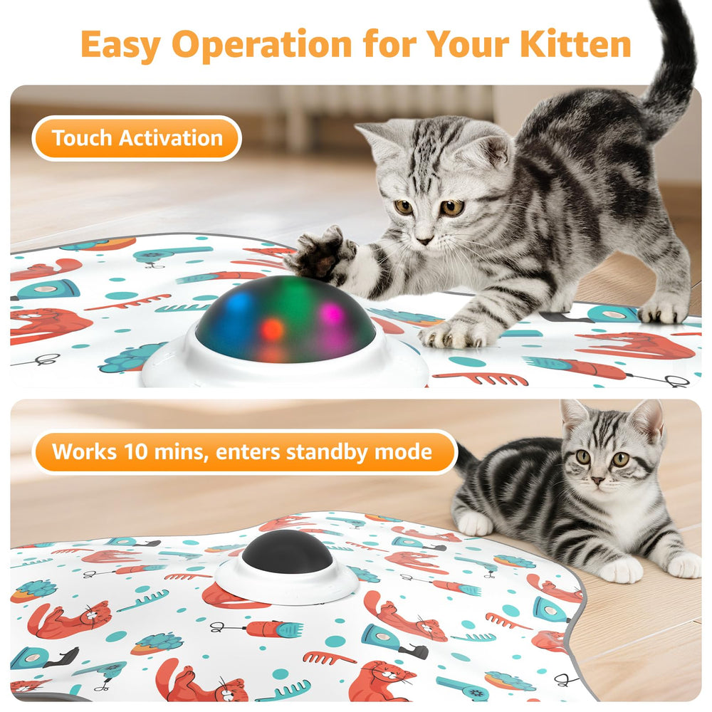 Oiyeefo cat toy runs in 10-minute sessions for quick bursts.