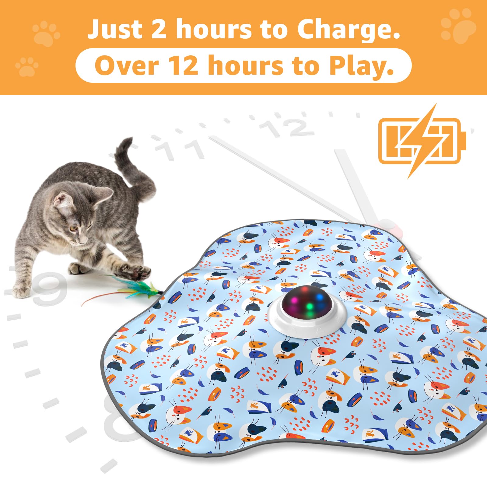 Oiyeefo cat toy motion activation prompts paw-triggered excitement.