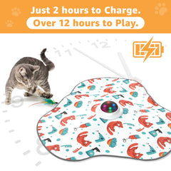 Oiyeefo USB-C rechargeable cat toy battery for convenient self-play.
