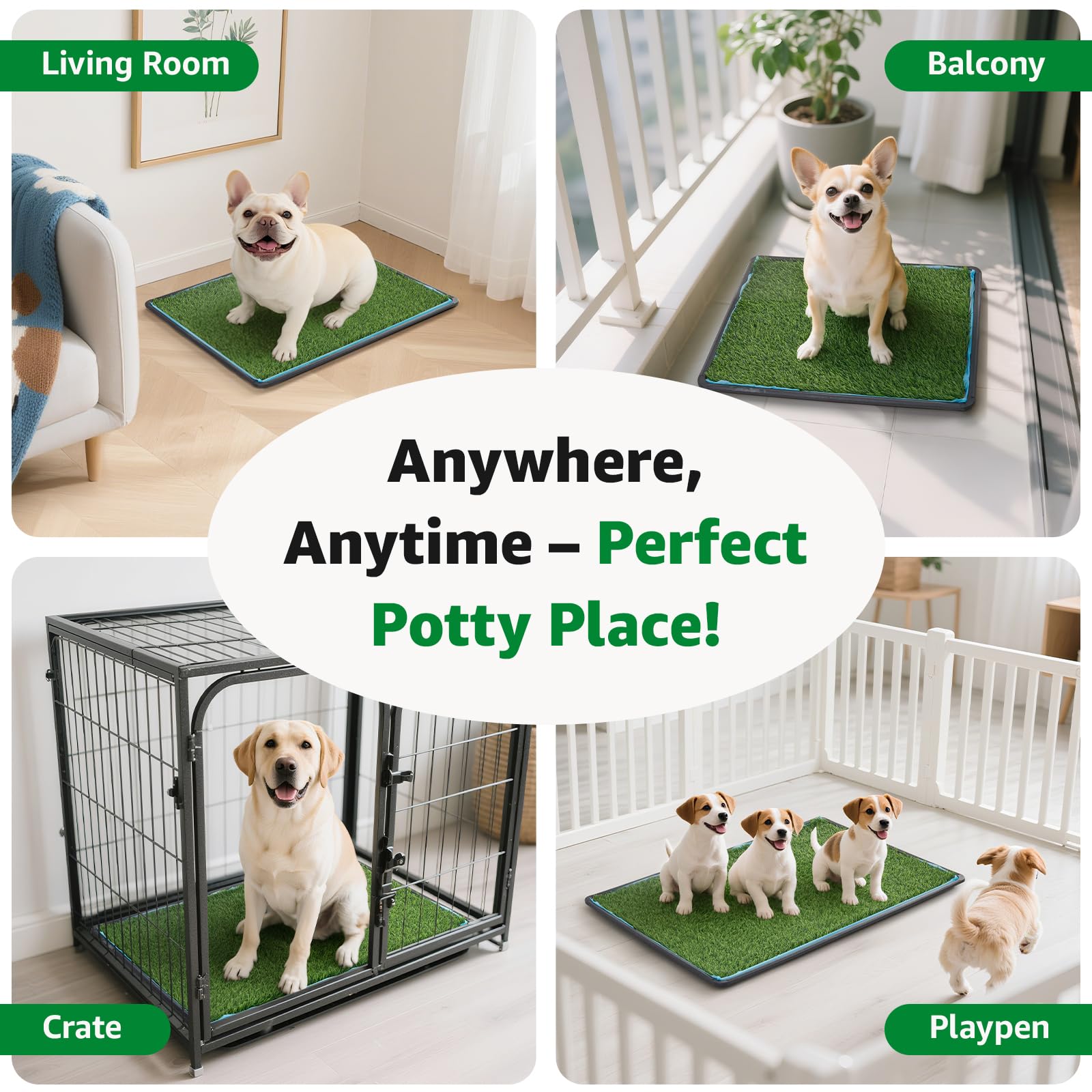 Oiyeefo puppy-potty-training-visual demonstrates quick, simple setup.