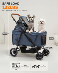 OJCME dog stroller canopy ventilation keeps pets cool during sunny walks