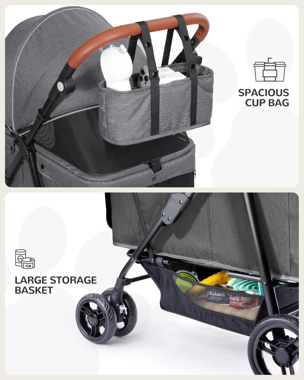 ojcme dog stroller foldable design for easy storage and travel.