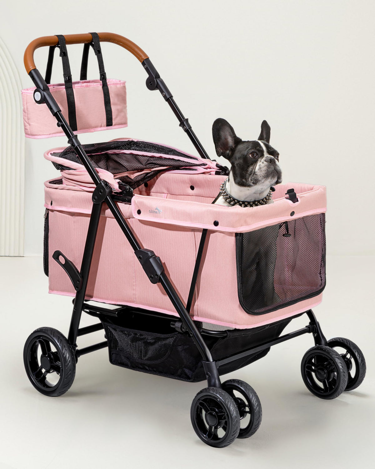OJCME dog stroller folded compact for easy storage and travel