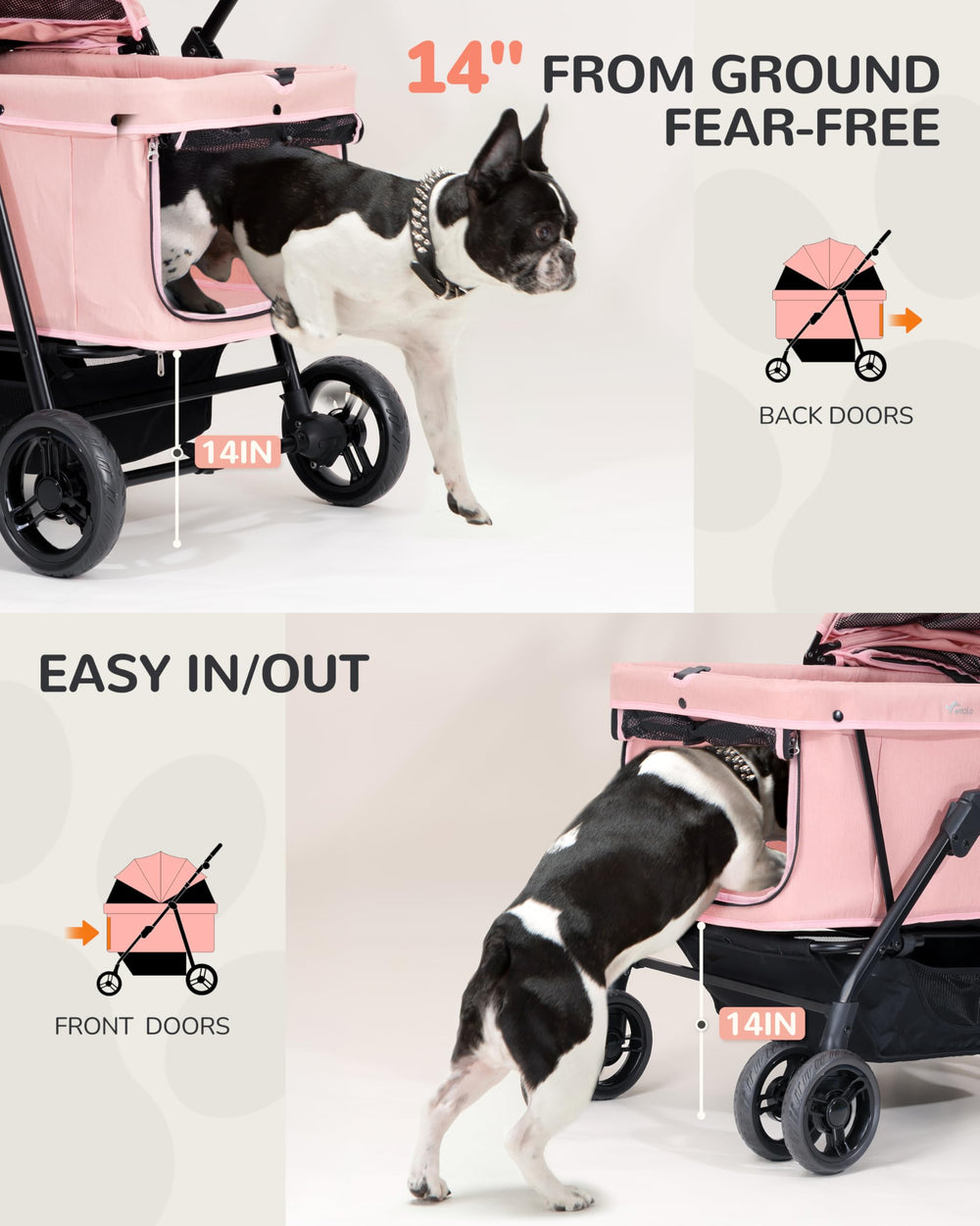 OJCME dog stroller front cup holder for drinks on outings