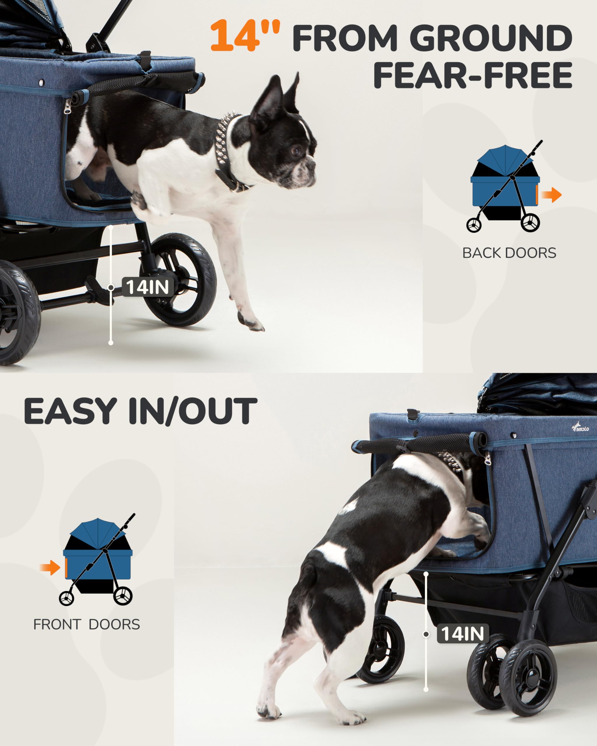 OJCME dog stroller front cup-holder adds quick hydration on the go
