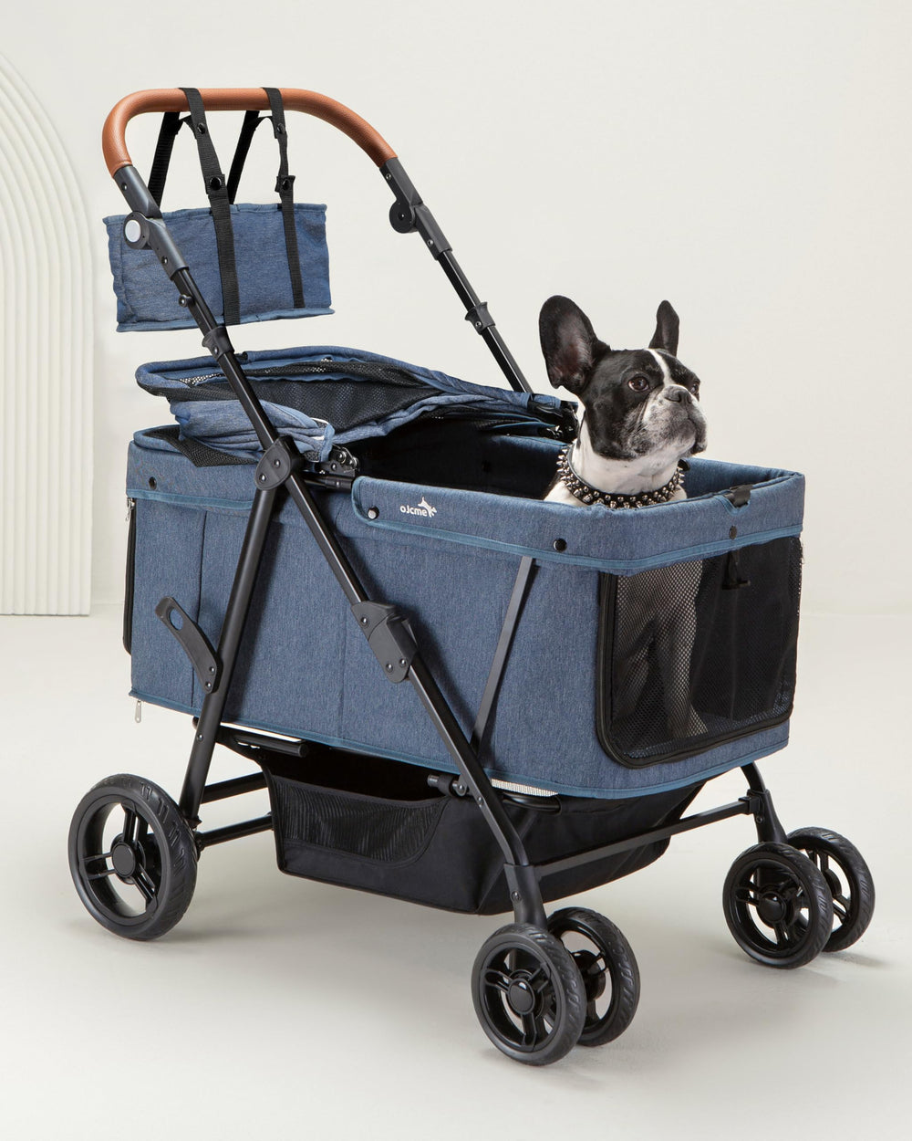 OJCME dog stroller heavy-duty foldable shows strong frame for large dogs