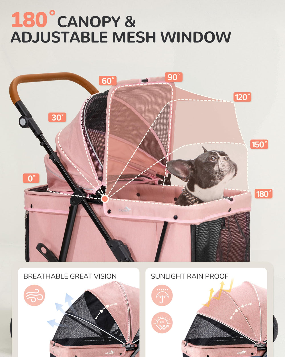 OJCME dog stroller undercarriage storage basket for essentials