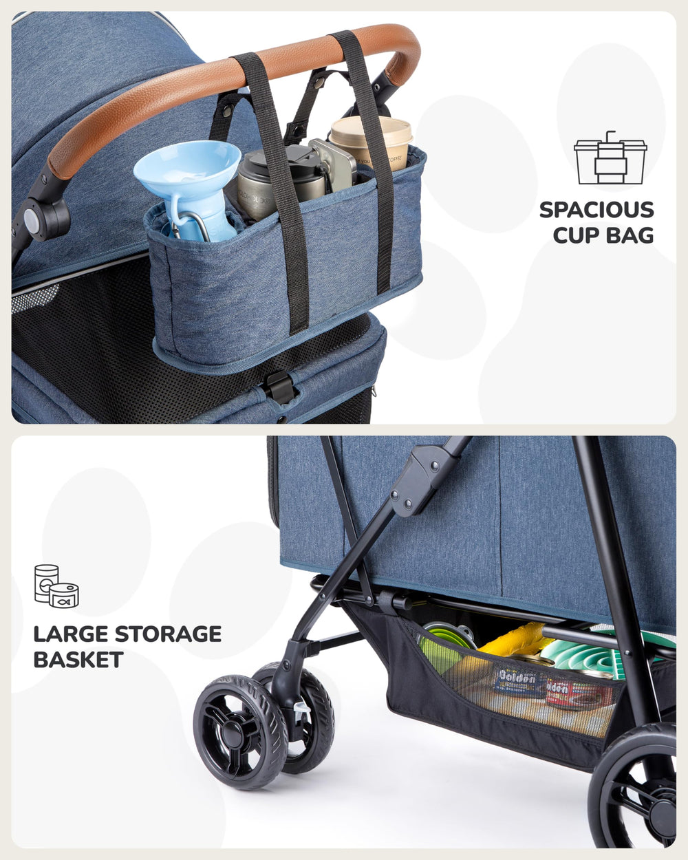 OJCME dog stroller travel-ready for vet visits and trips
