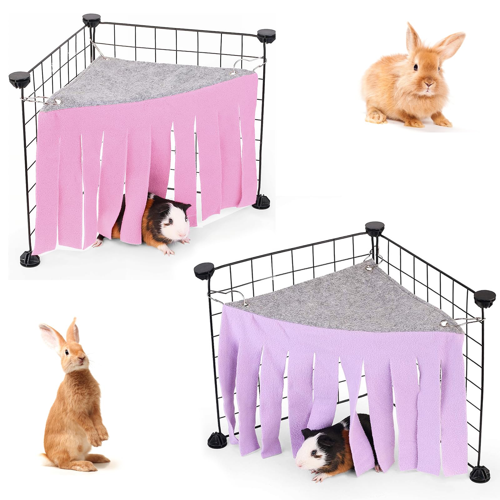 OKAMMY 2-pack guinea-pig corner hideout for cozy retreat and rest