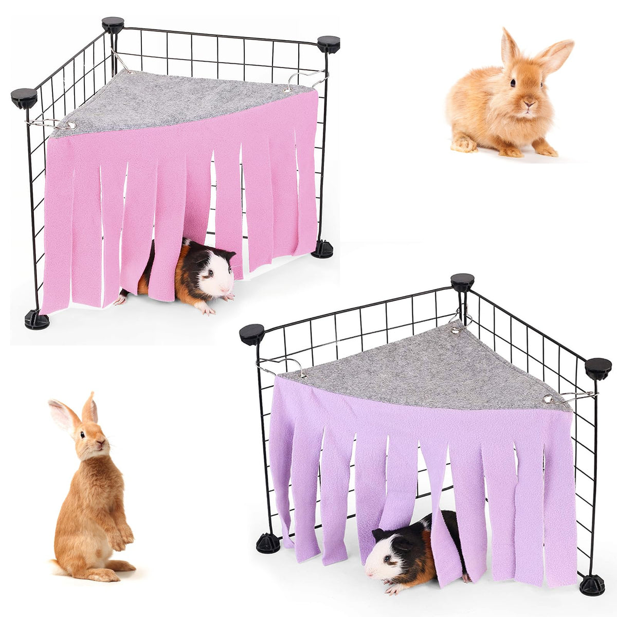OKAMMY 2-pack guinea-pig corner hideout for cozy retreat and rest