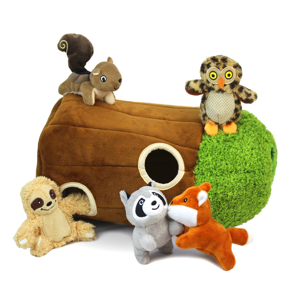 Okegztoa Hide and Seek dog puzzle raccoon tree hole mix large offers interactive challenge for curious pups