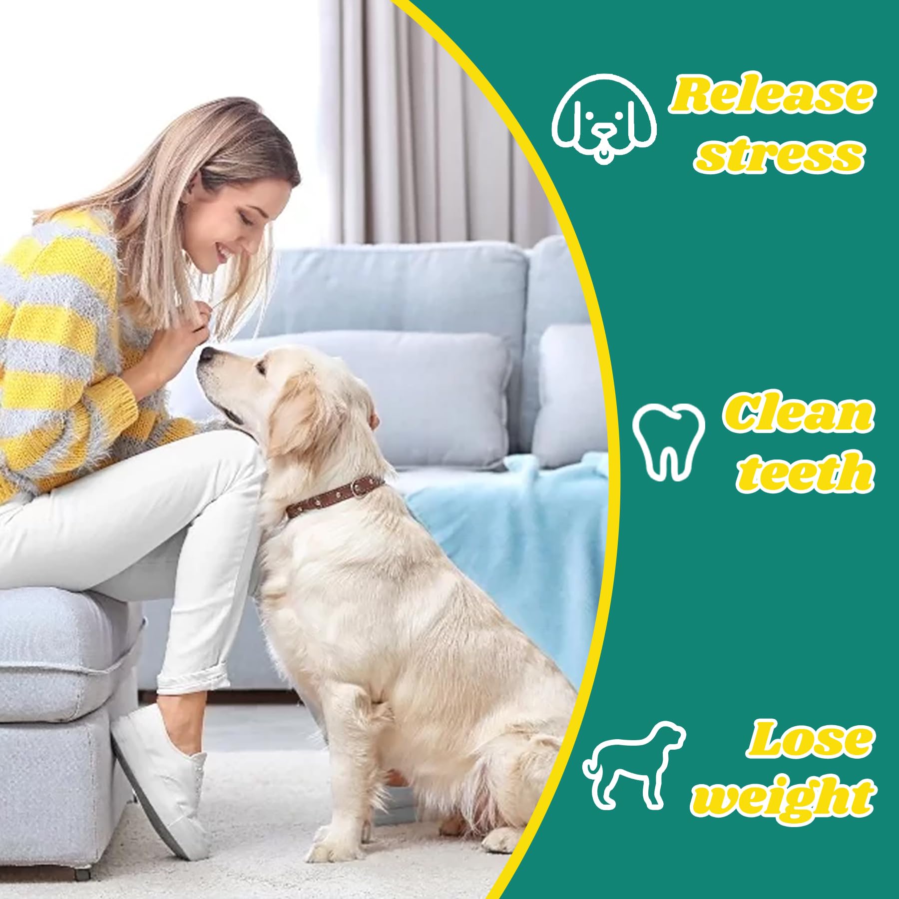 Okegztoa interactive dog toy enhances solo playtime and fetch sessions.