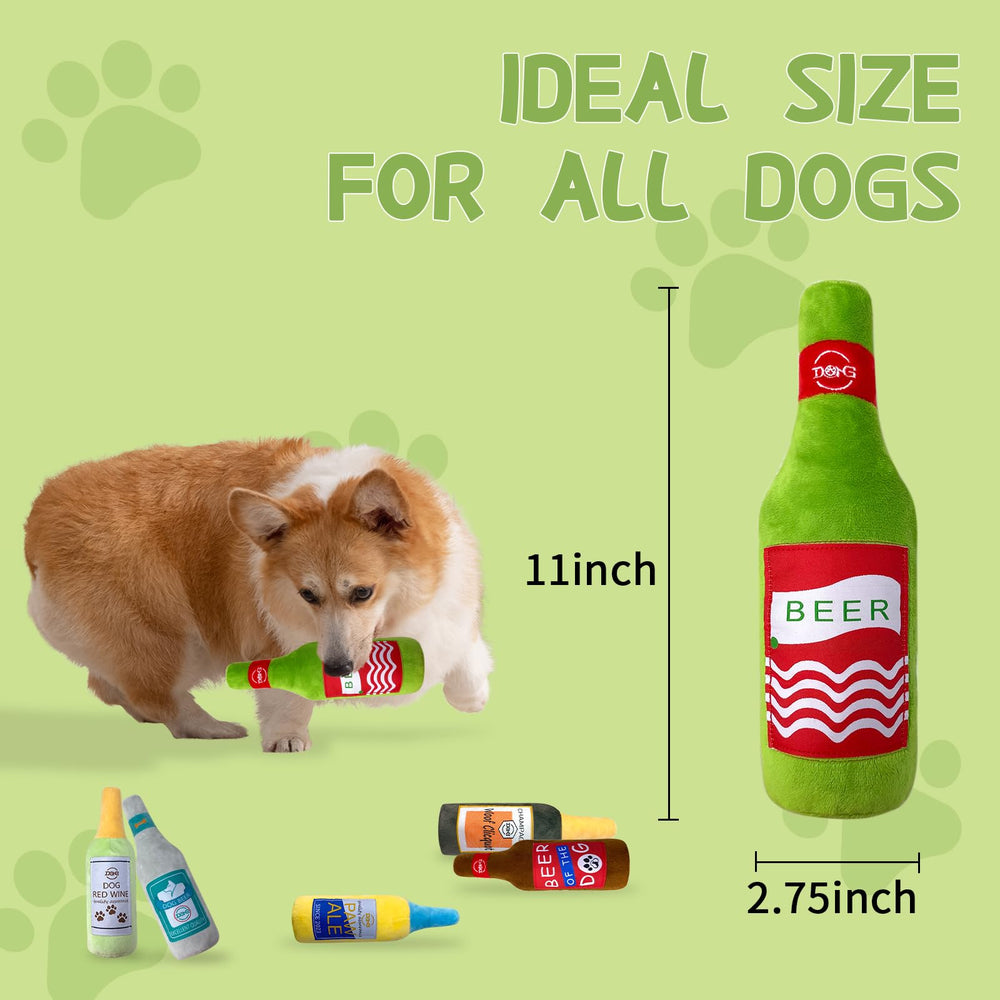 Okegztoa plush squeaky wine-bottle toy durable for outdoor adventures