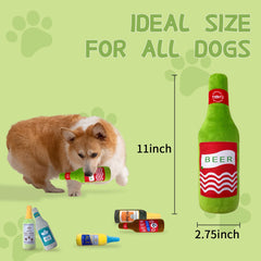 Okegztoa plush squeaky wine-bottle toy durable for outdoor adventures