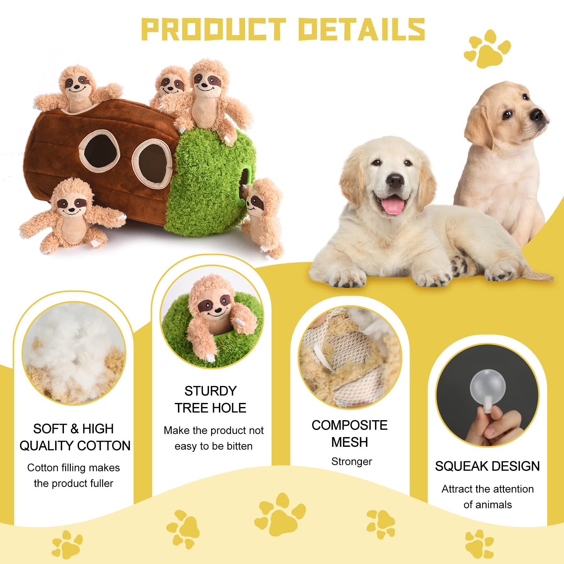 Okegztoa woodland friends dog toy playset promoting exploratory play with puzzles.