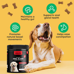 OKKÖBI Anal Gland Chews beef-flavor treat appealing to dogs