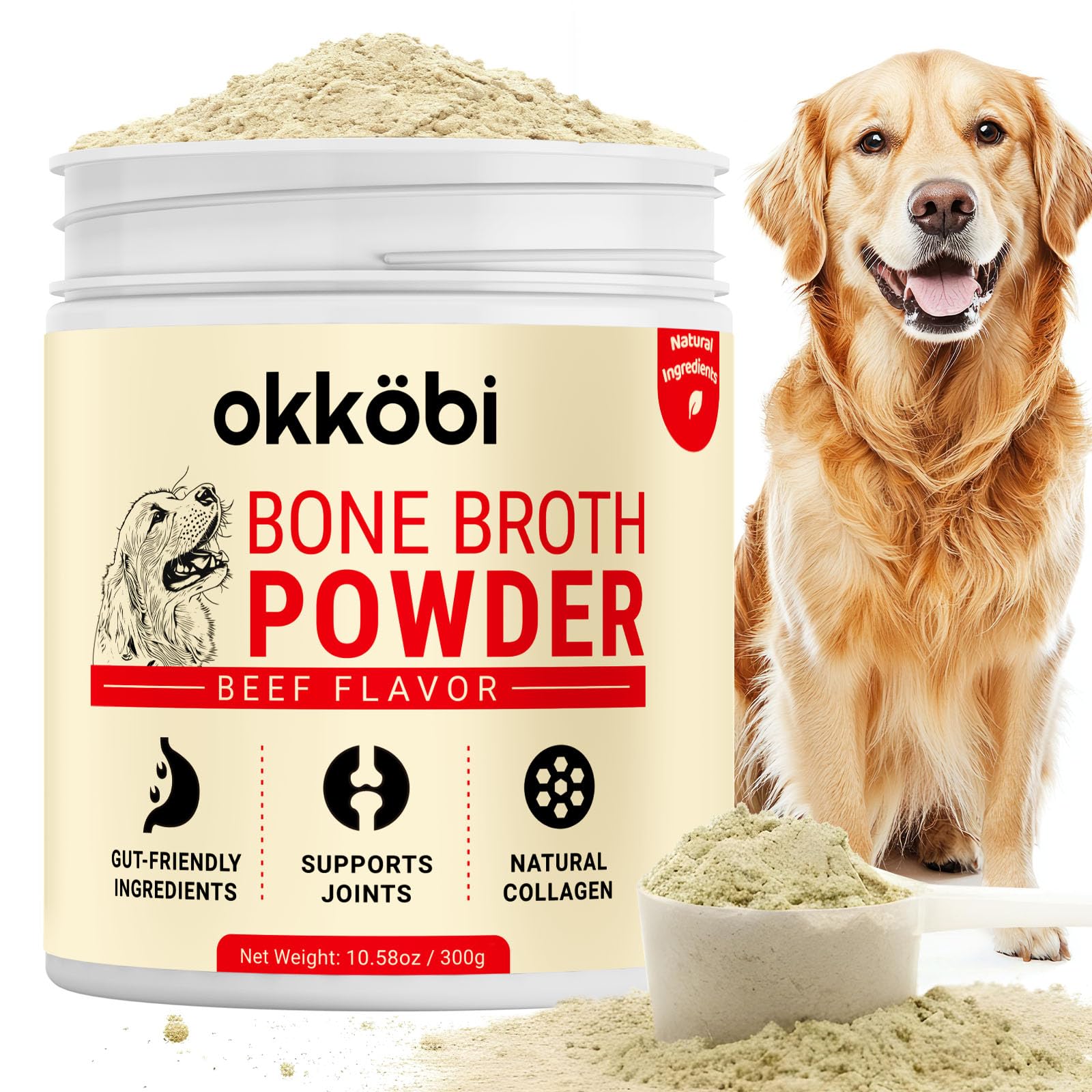 OKKÖBI Beef Bone Broth bottle pour boosts flavor to tempt picky eaters.