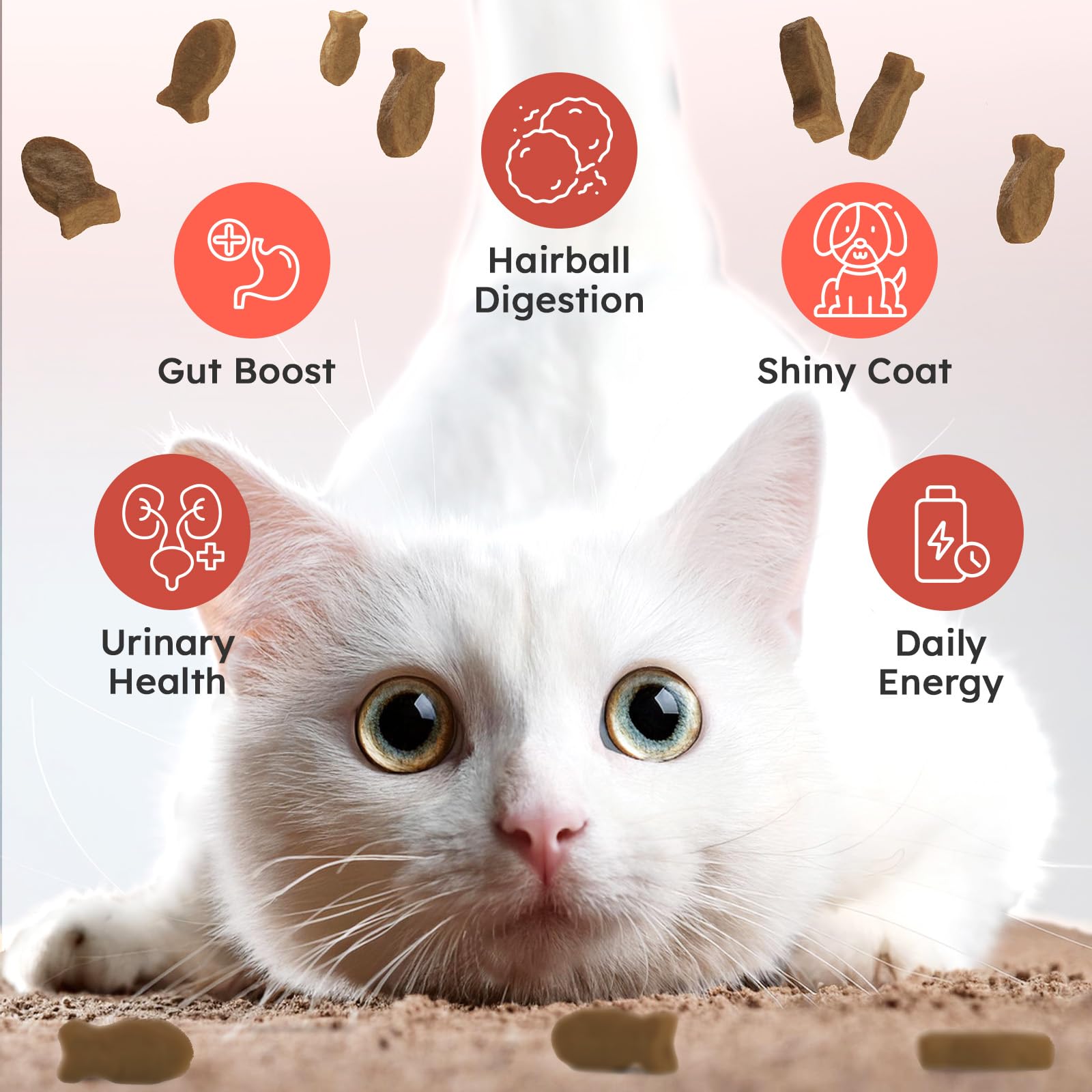 OKKÖBI cat hairball remedy treats salmon flavor—mouthwatering aroma that may entice picky eaters.