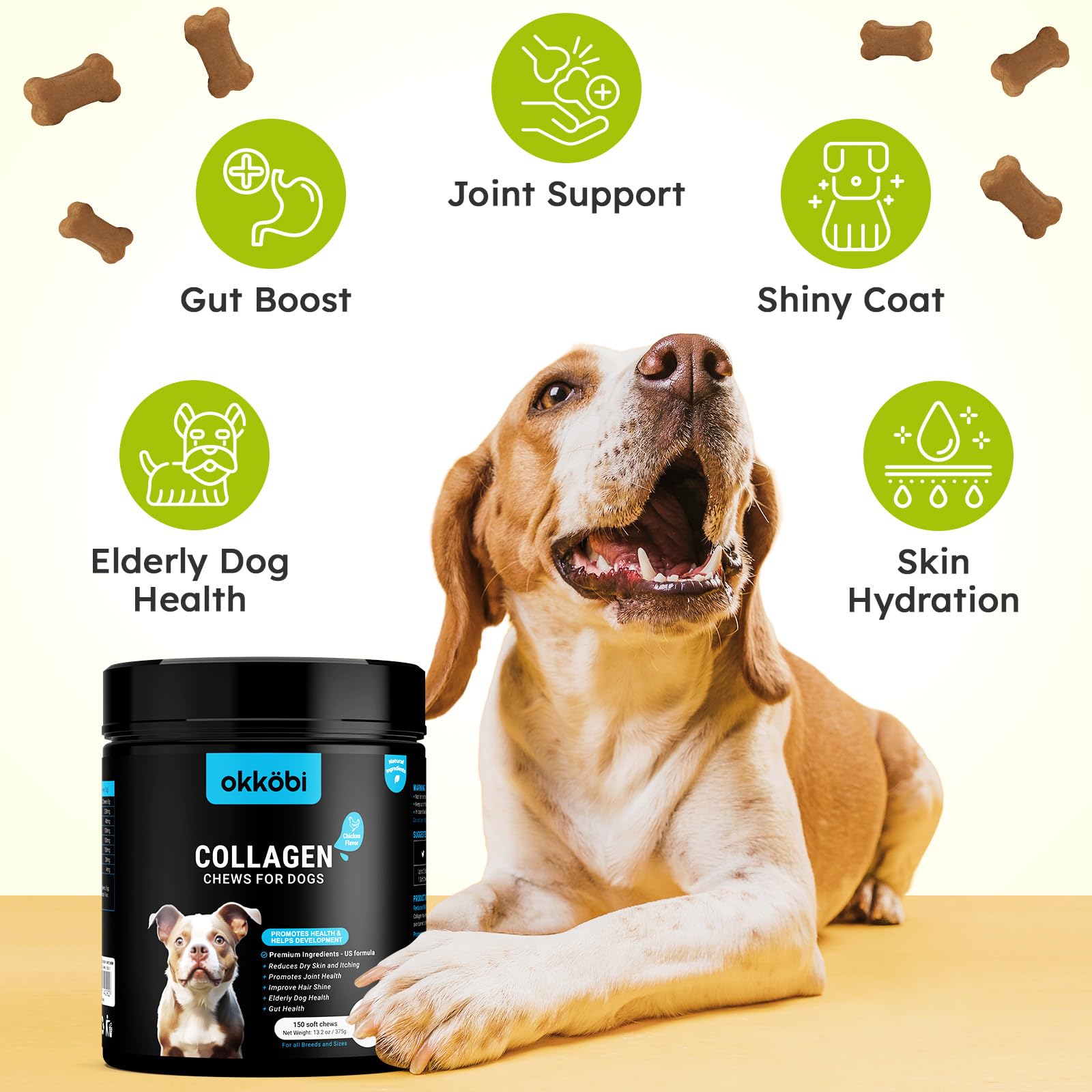 OKKÖBI Collagen for Dogs hip and joint support in action