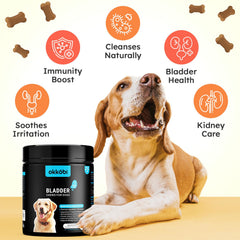 OKKÖBI dog bladder chews dog-eating scene suggests tasty, easy daily dosing.